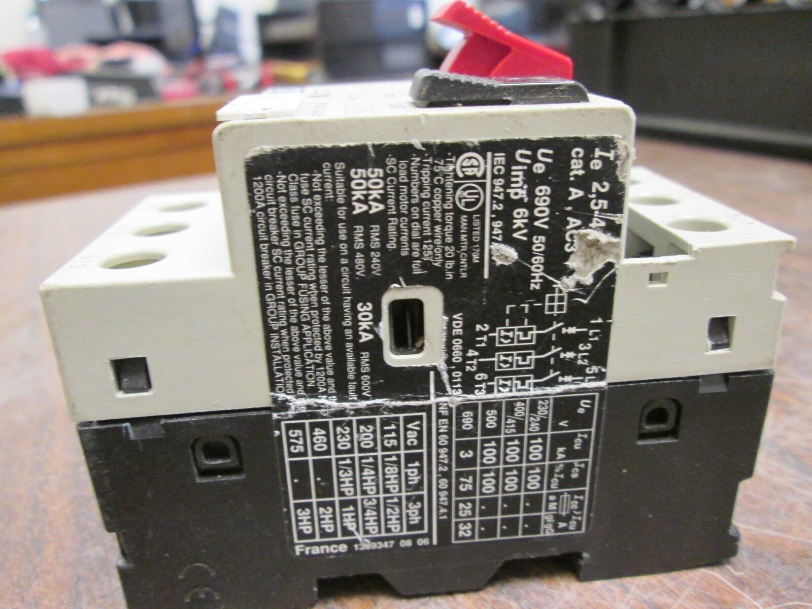 Telemecanique Manual Motor Starter GV2-M08 Range: 2.5-4A Used