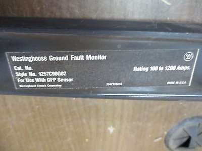 Westinghouse Ground Fault Monitor 1257C90G02 100-1200A For Use w/ GFP Sensor