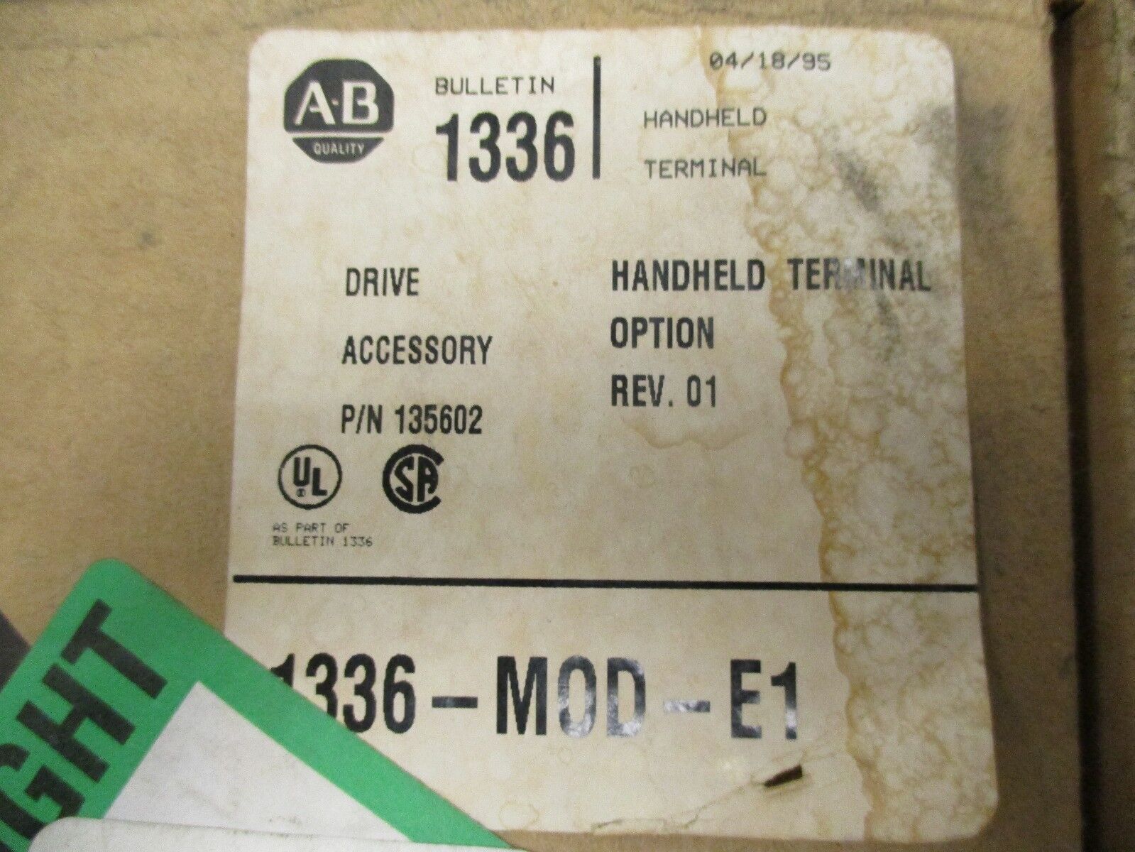 Allen-Bradley Programming Terminal 1336-MOD-E1 12VDC 0.150A New Surplus