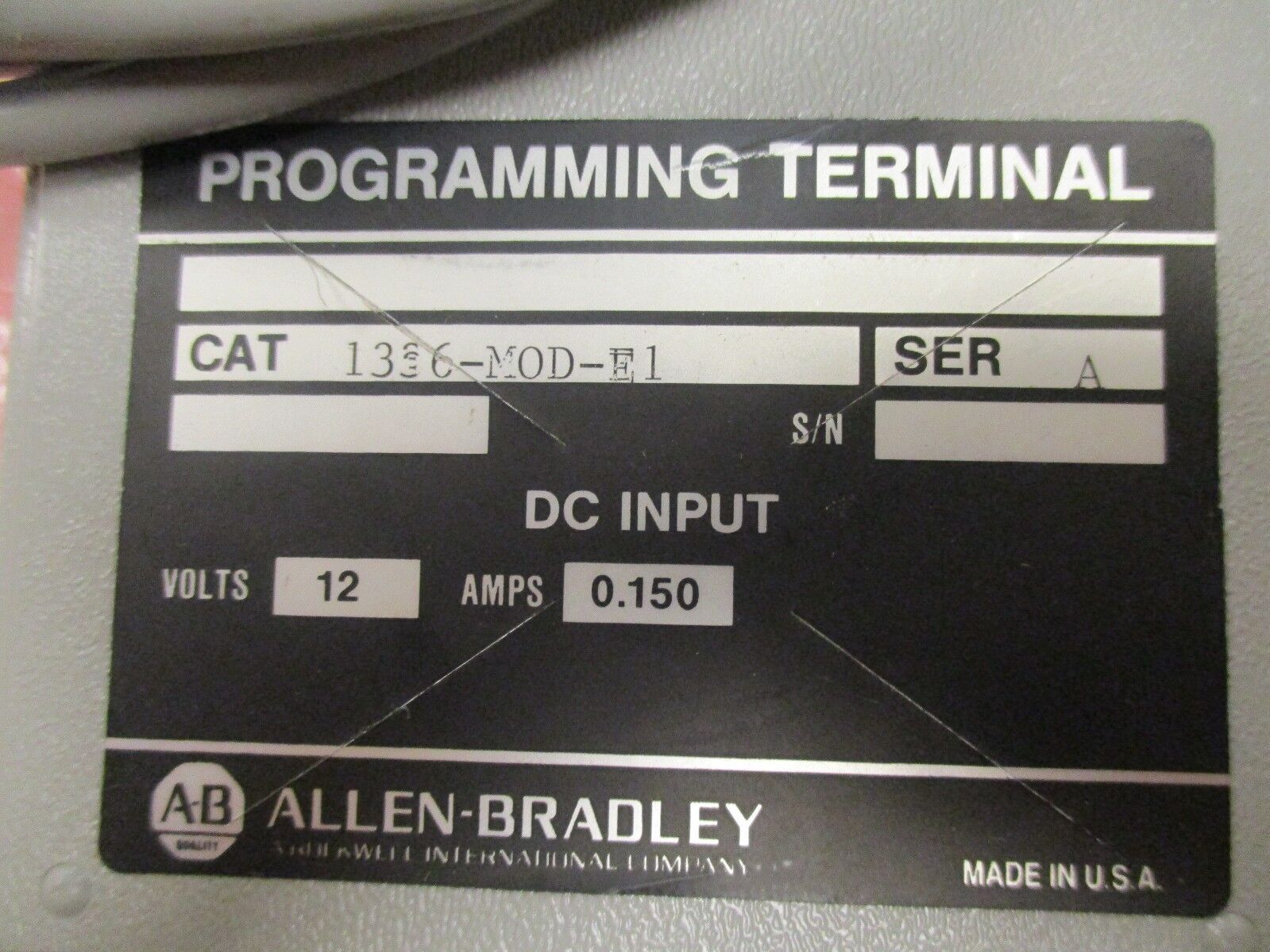 Allen-Bradley Programming Terminal 1336-MOD-E1 12VDC 0.150A New Surplus