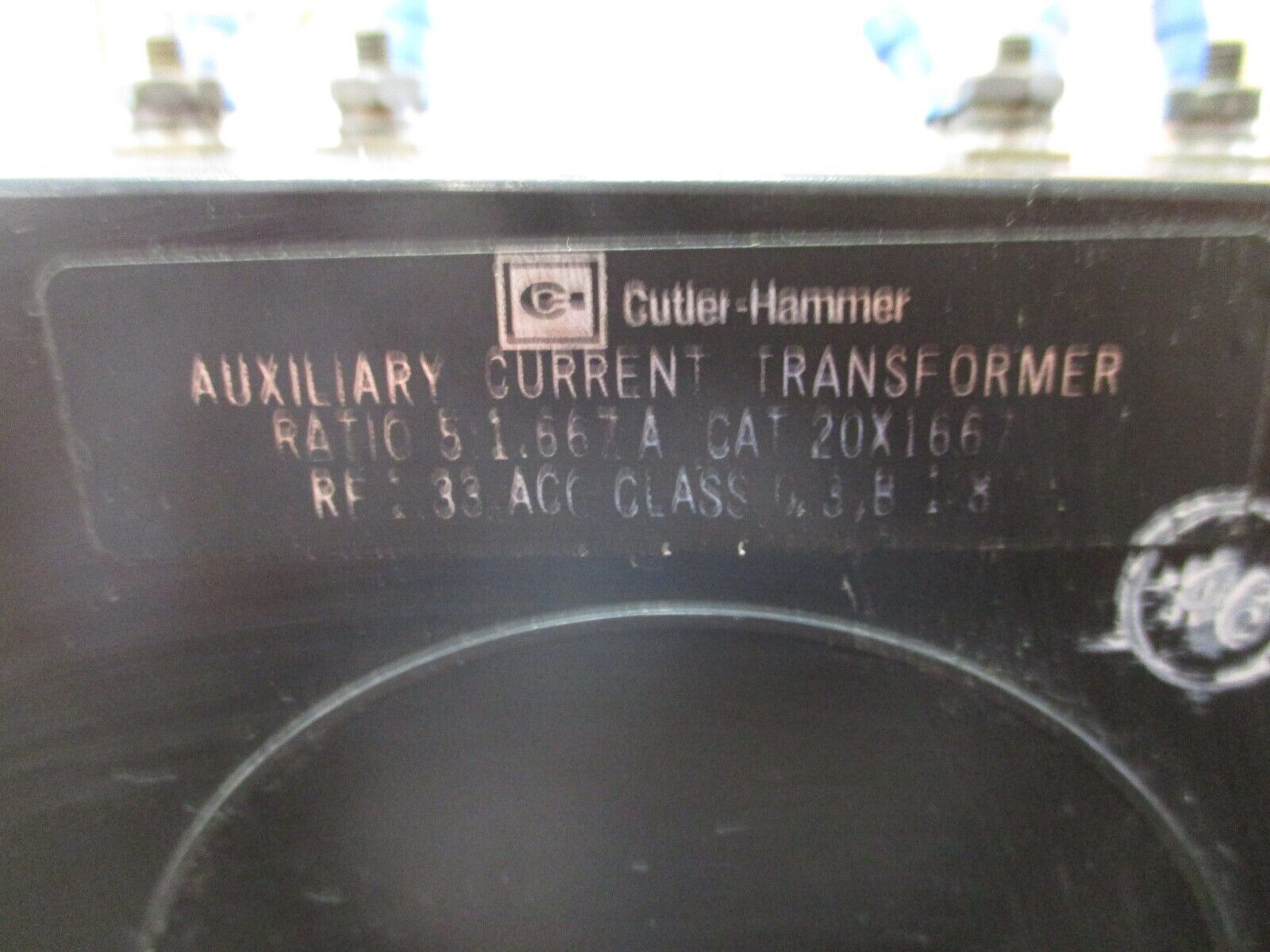 Cutler-Hammer Auxiliary Current Transformer 20X1667 Ratio 5:1.667A Used