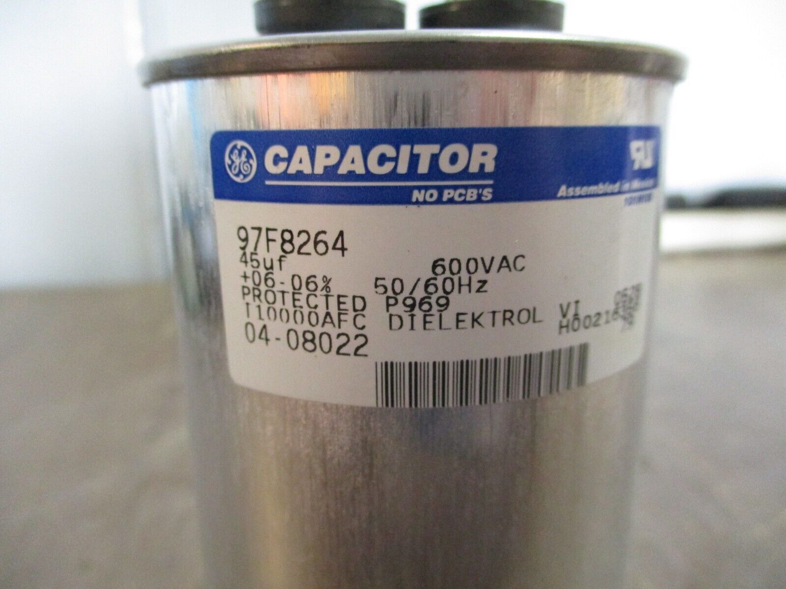 GE Capacitor 97F8264 45uF 600V 50/60Hz Used