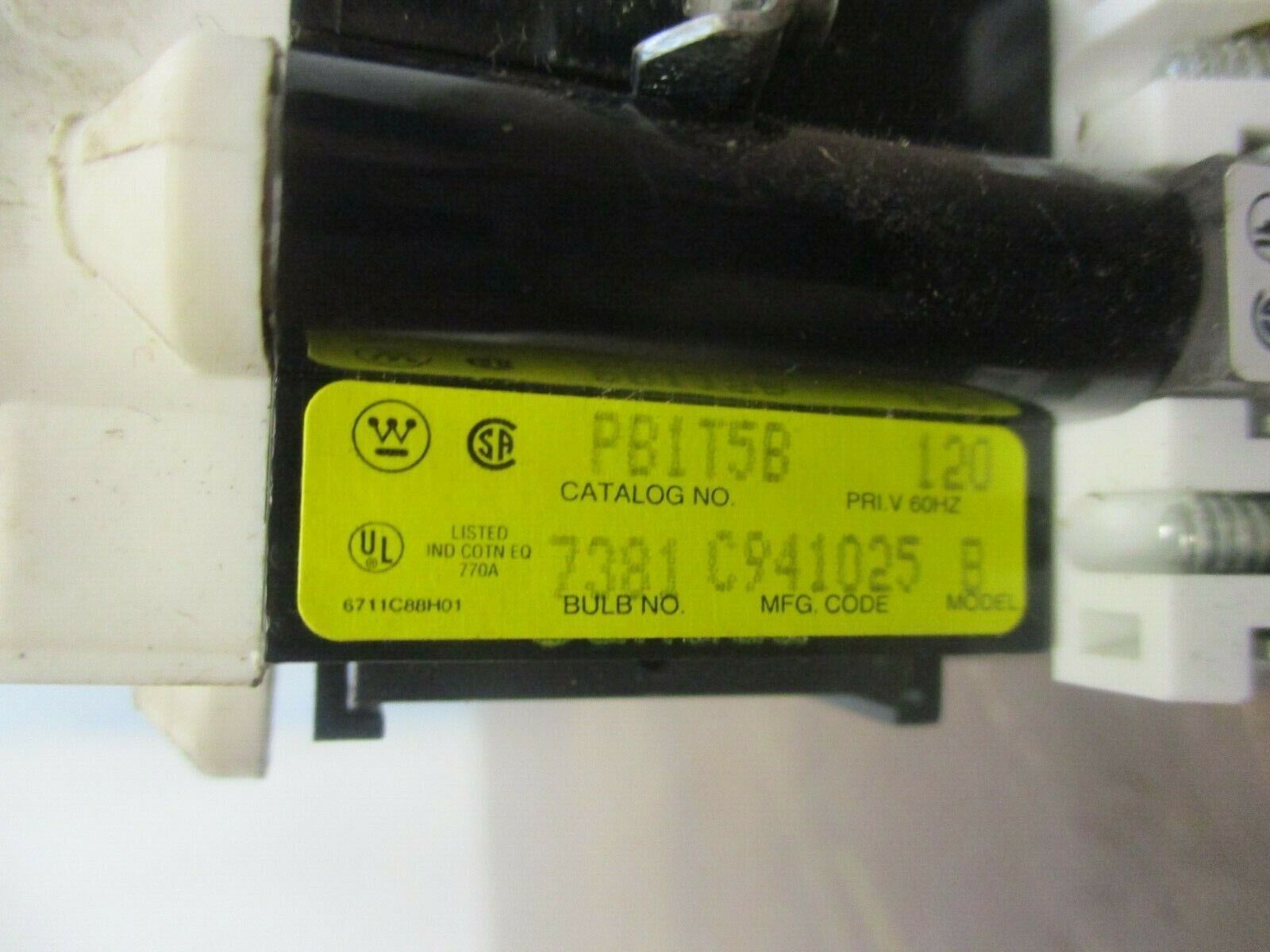 Westinghouse Illuminated Push Button PB1T5B Model B 120V 60Hz Red Used