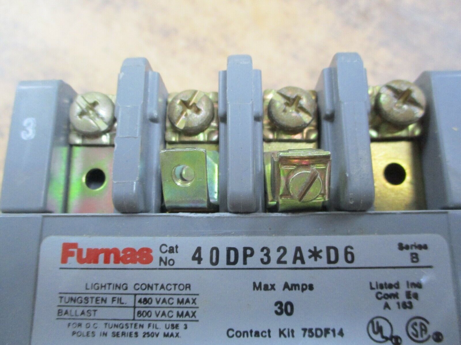 Furnas Lighting Contactor 40DP32A*D6 Dual Voltage Coil: 110-120V / 220-240V Used