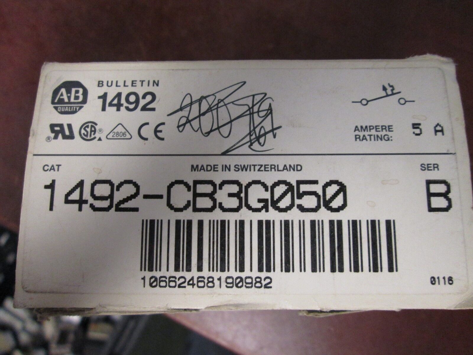 Allen-Bradley Circuit Breaker 1492-CB3G050 3P 5A New Surplus