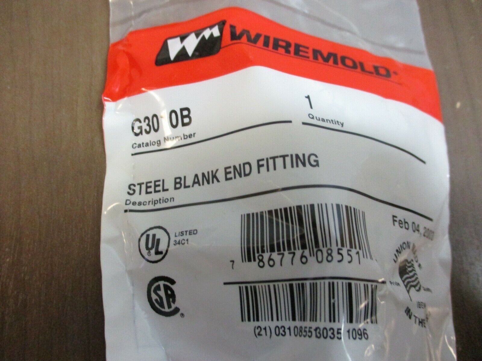 Wiremold Blank End Fitting G3010B Gray *Box of 4* New Surplus