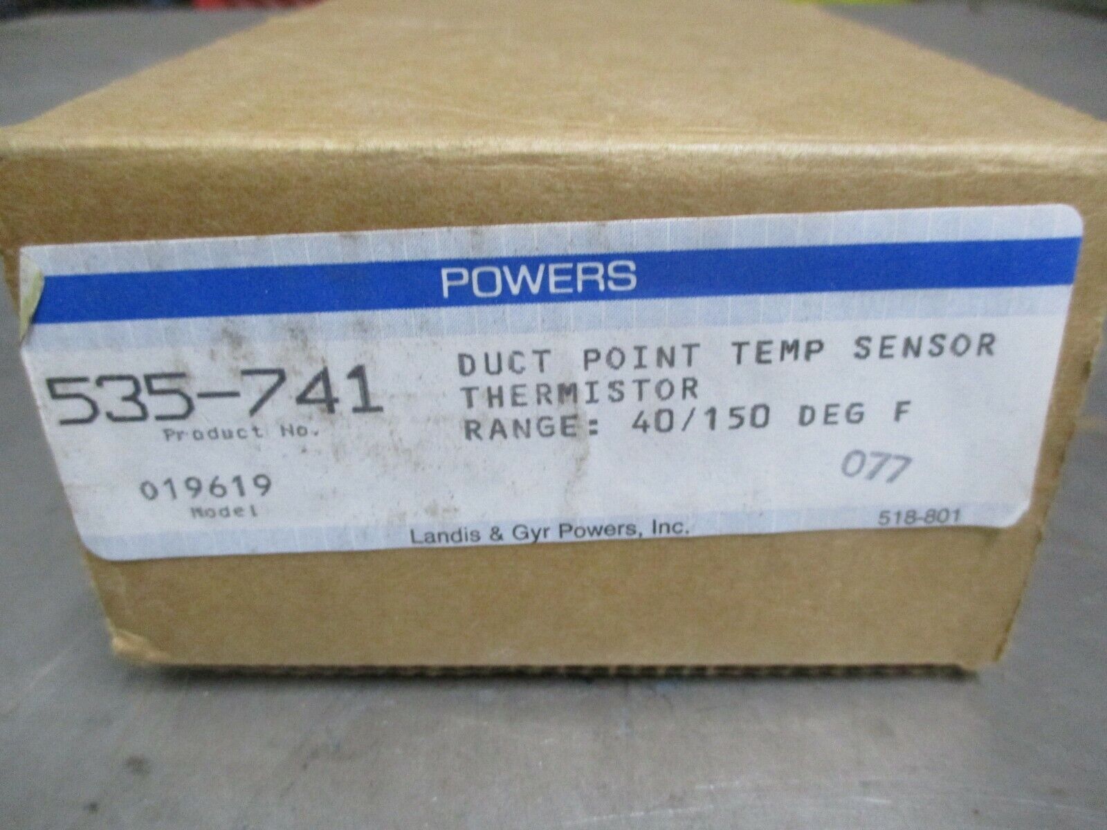 Landis & Gyr Duct Point Temperature Sensor Thermistor 535-741 Range: 40-150°F