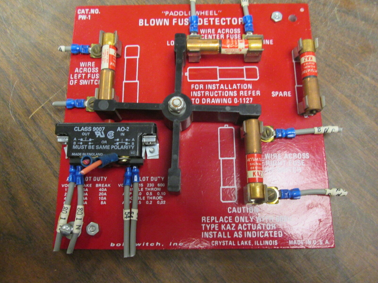 Boltswitch Paddle Wheel Blown Fuse Dectector PW-1 110-600V Used