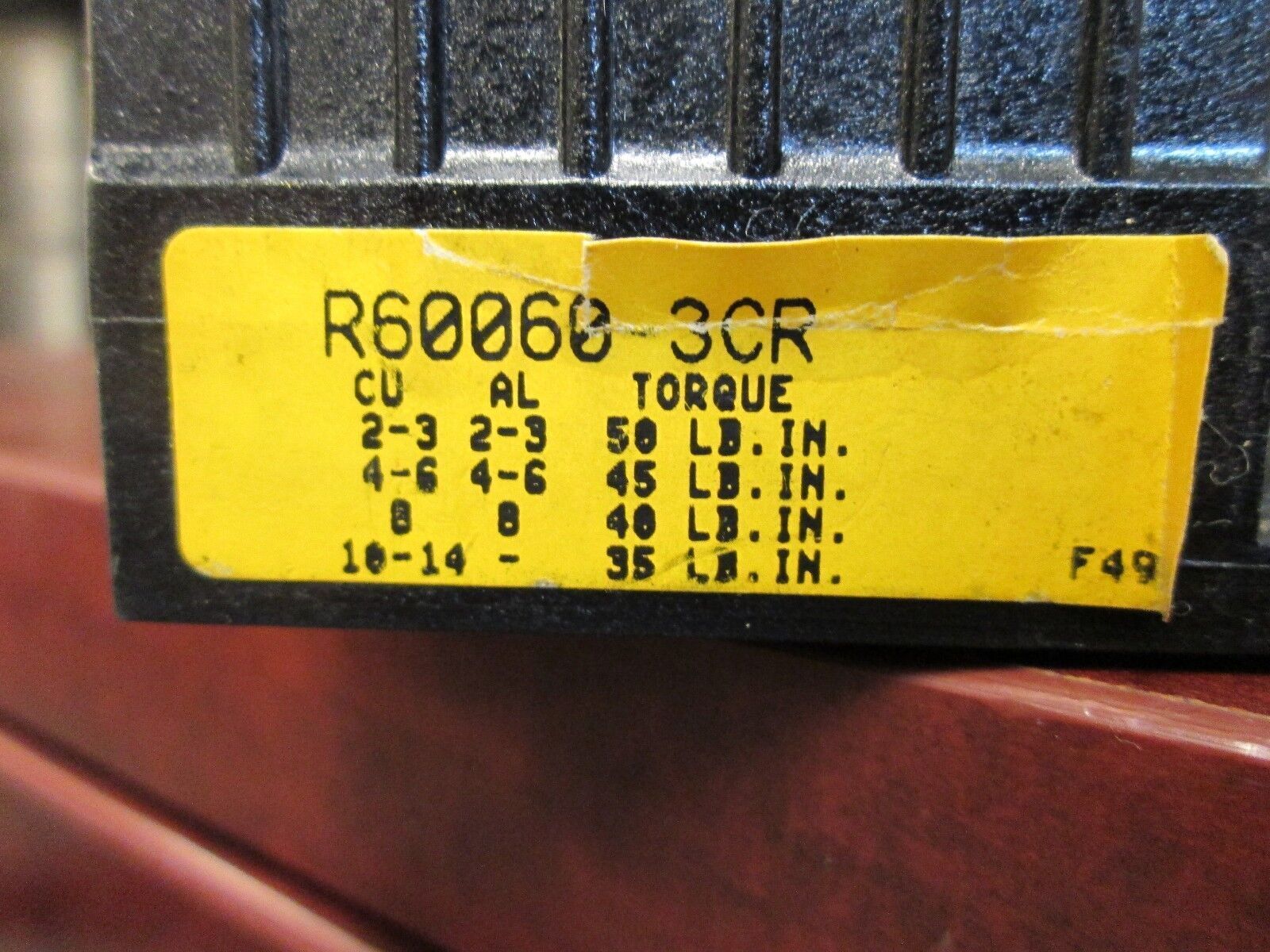 Bussmann Fuse Holder R60060-3CR 60A 600V 3P Used