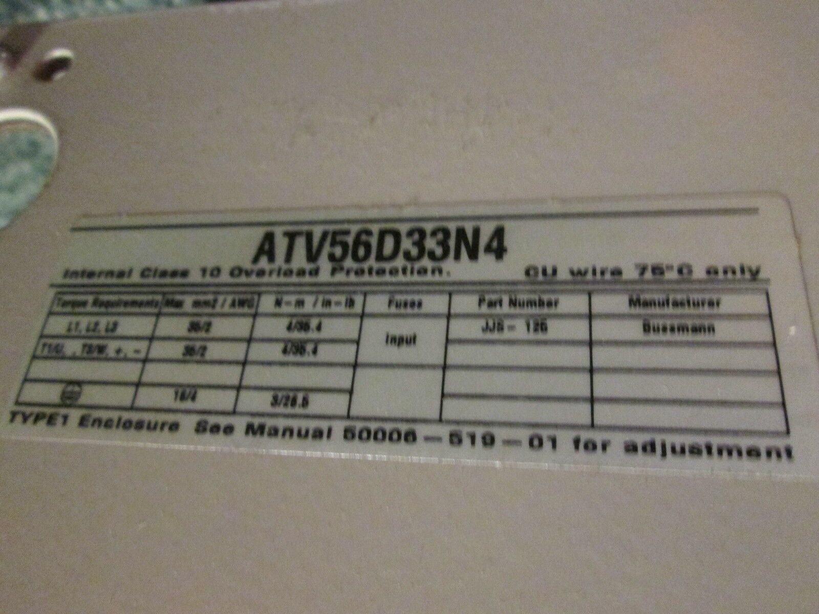 Square D Altivar 56 AC Drive ATV56D33N4 30HP Used
