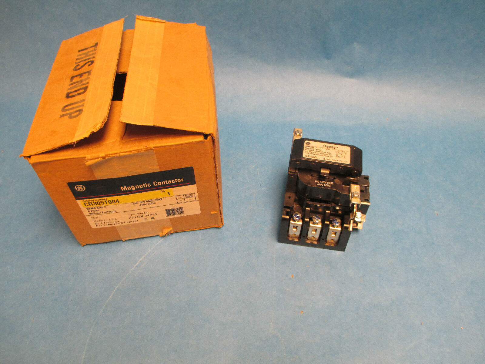 GE Magnetic Contactor CR305T004, Size 2 4P 440-480V Coil, New Surplus