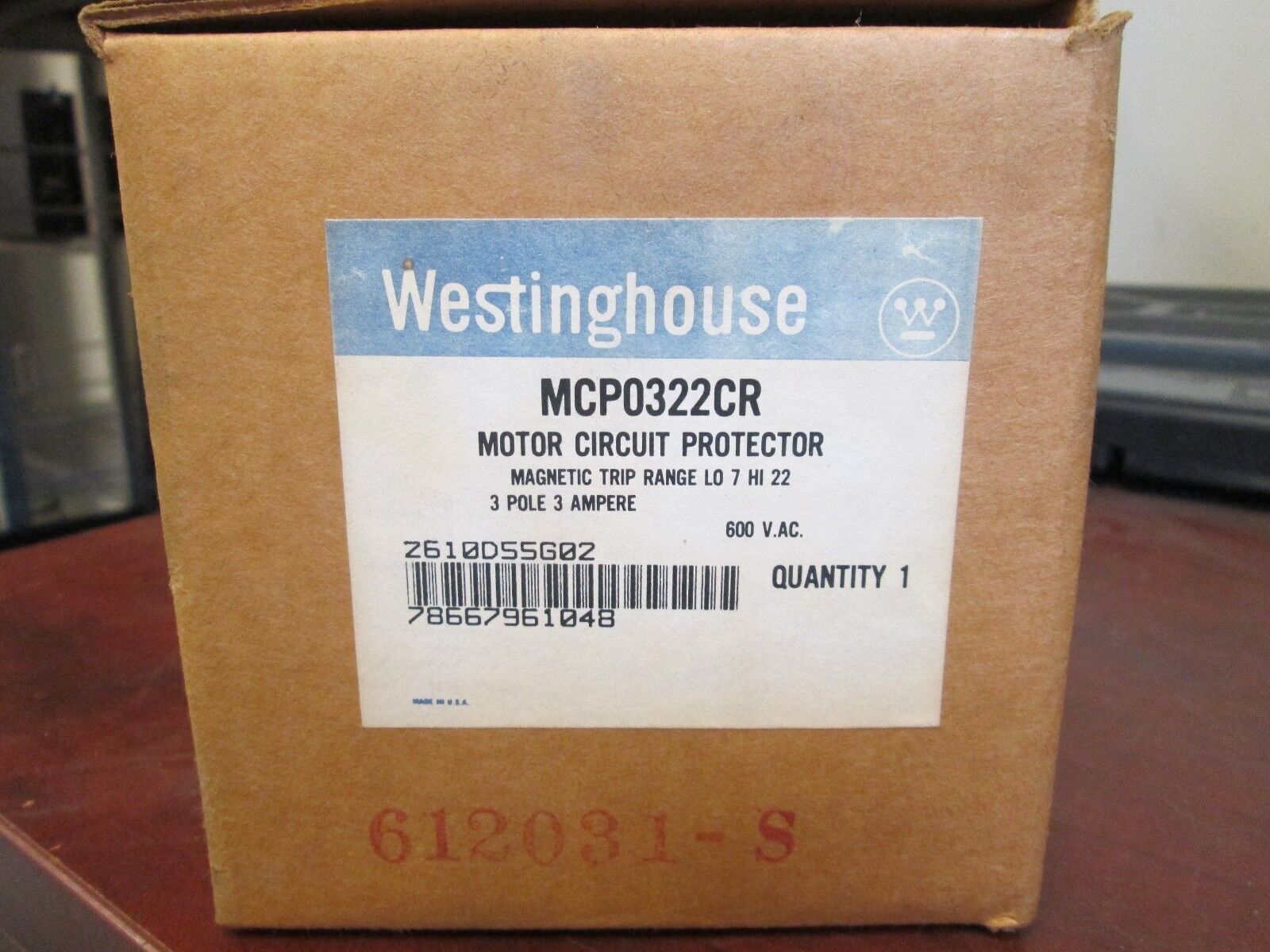 Westinghouse Motor Circuit Protector MCP0322CR 3A 600V AC 3P New Surplus