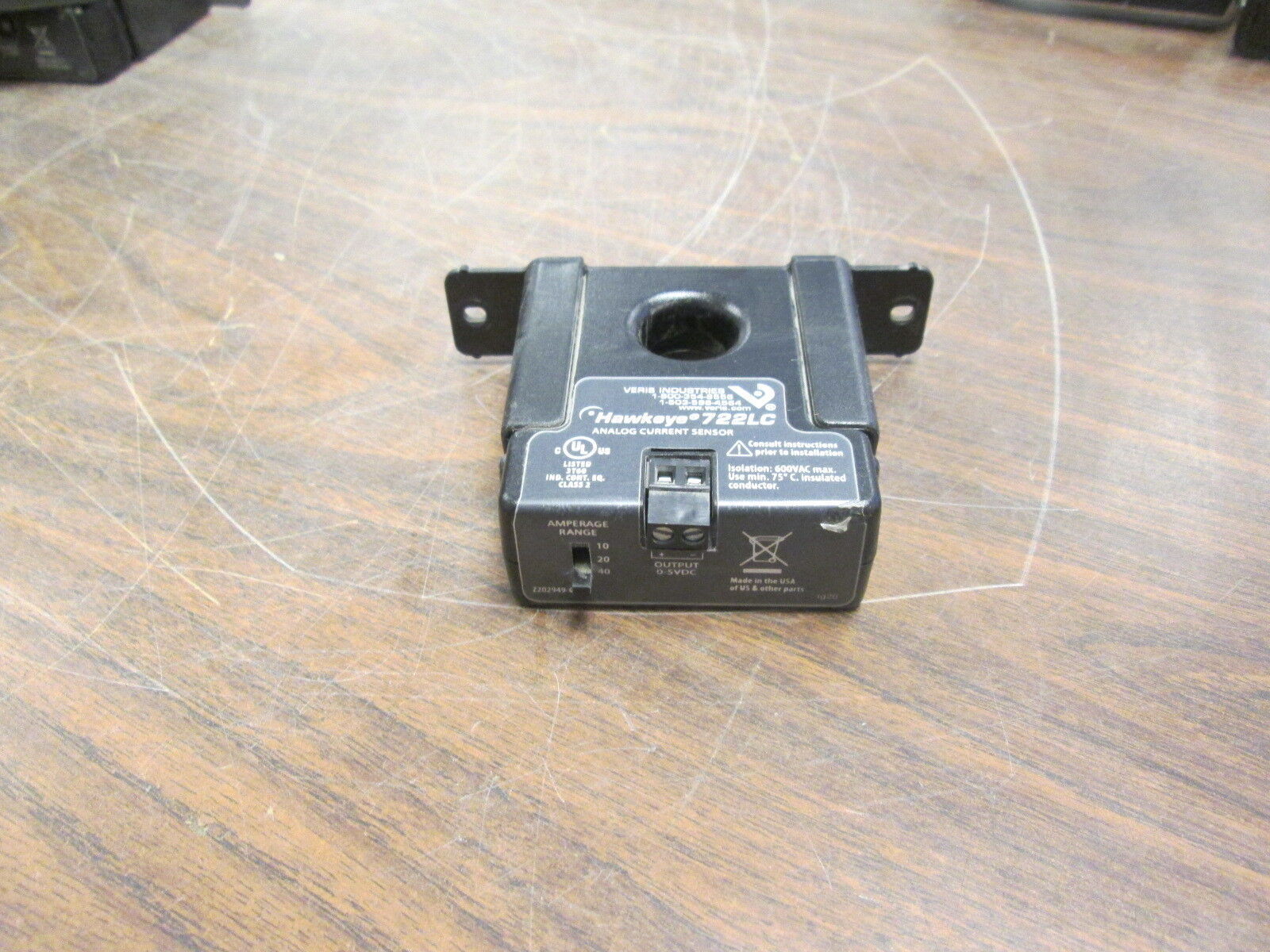 Veris Industries Hawkeye Analog Current Sensor 722LC 10-40A 0-5VDC Used