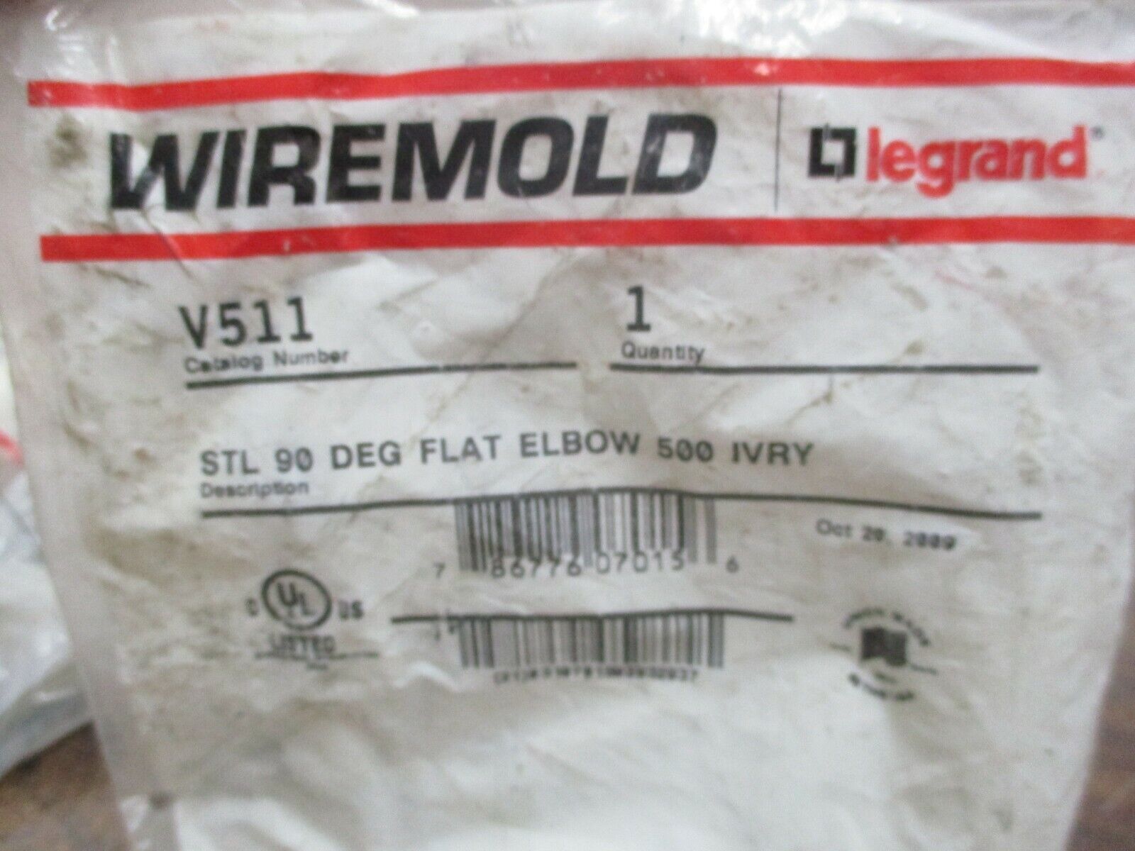 Wiremold Raceway 90° Flat Elbow V511 Ivory *Lot of 9* New Surplus
