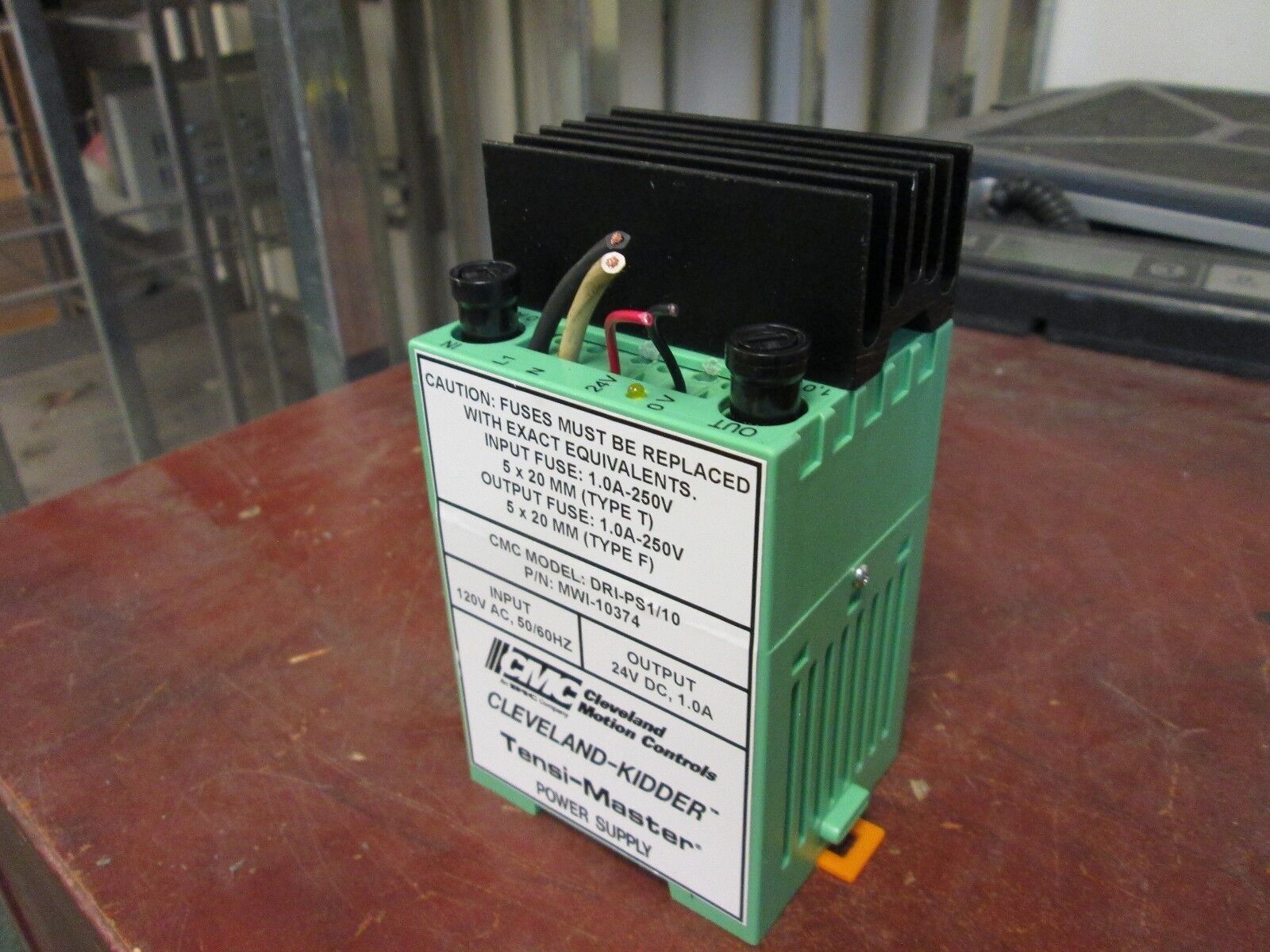 CMC Tensi-Master Power Supply DRI-PS1/10 MWI-10374 In: 120VAC Out: 24VDC 1A Used