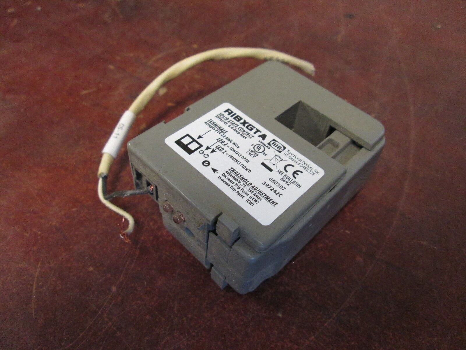 RIB Solid State Contact Current Sensor RIBXGTA 30V AC/DC 0.4A Used