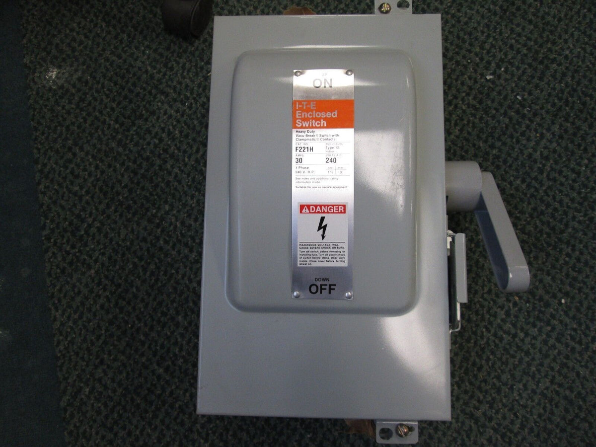 Siemens/ITE Fusible Safety Switch F-221H 30A 2P 240V Nema 12 Enclosure New