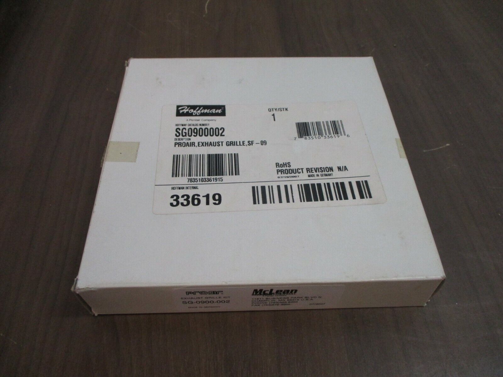 Hoffman Proair Exhaust Grille SG0900002 SF-09 New Surplus