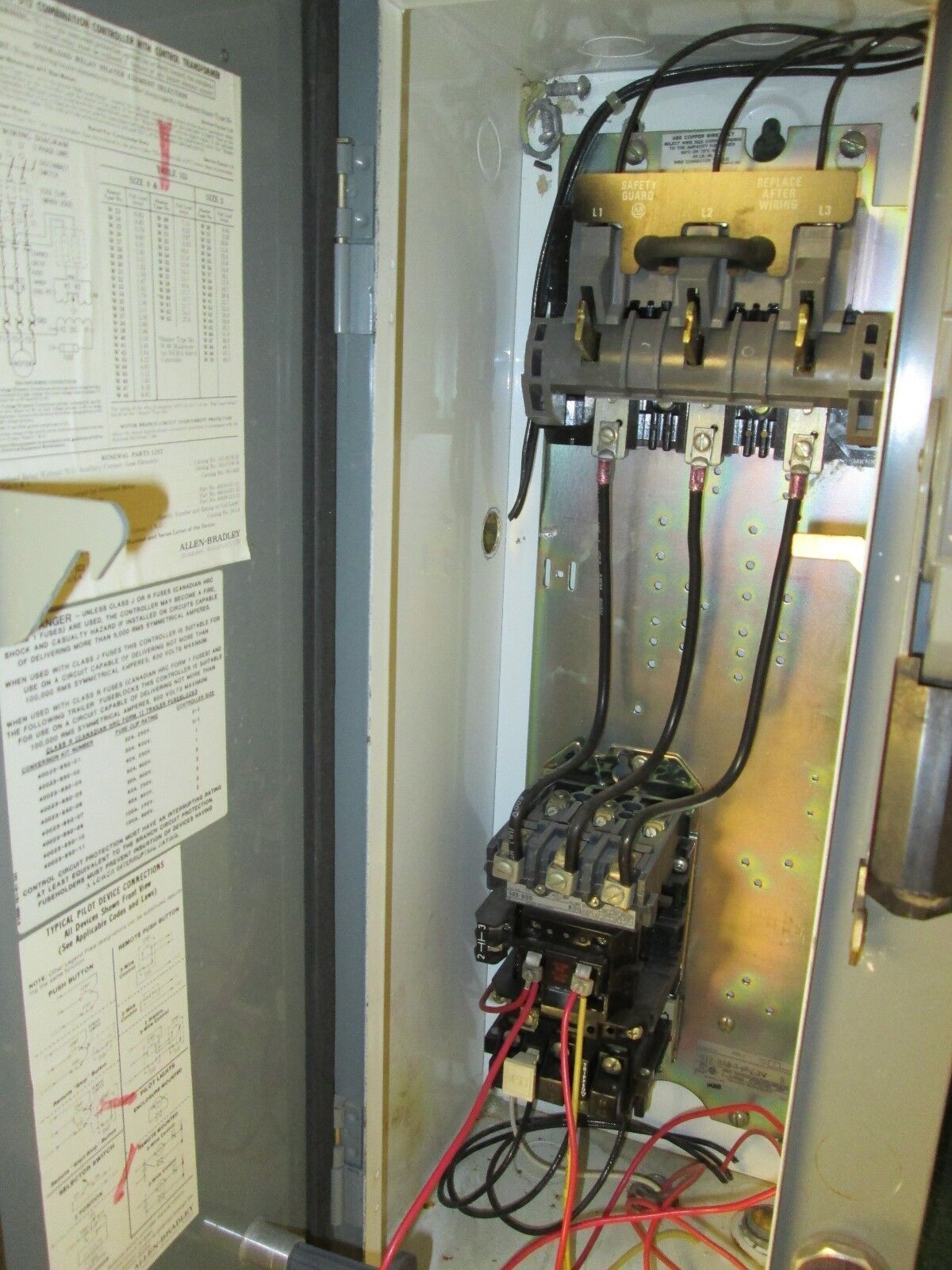 Allen-Bradley Non-Fusible Combination 512-BAB-3-4R-6-24 Size 1 120V Coil Used