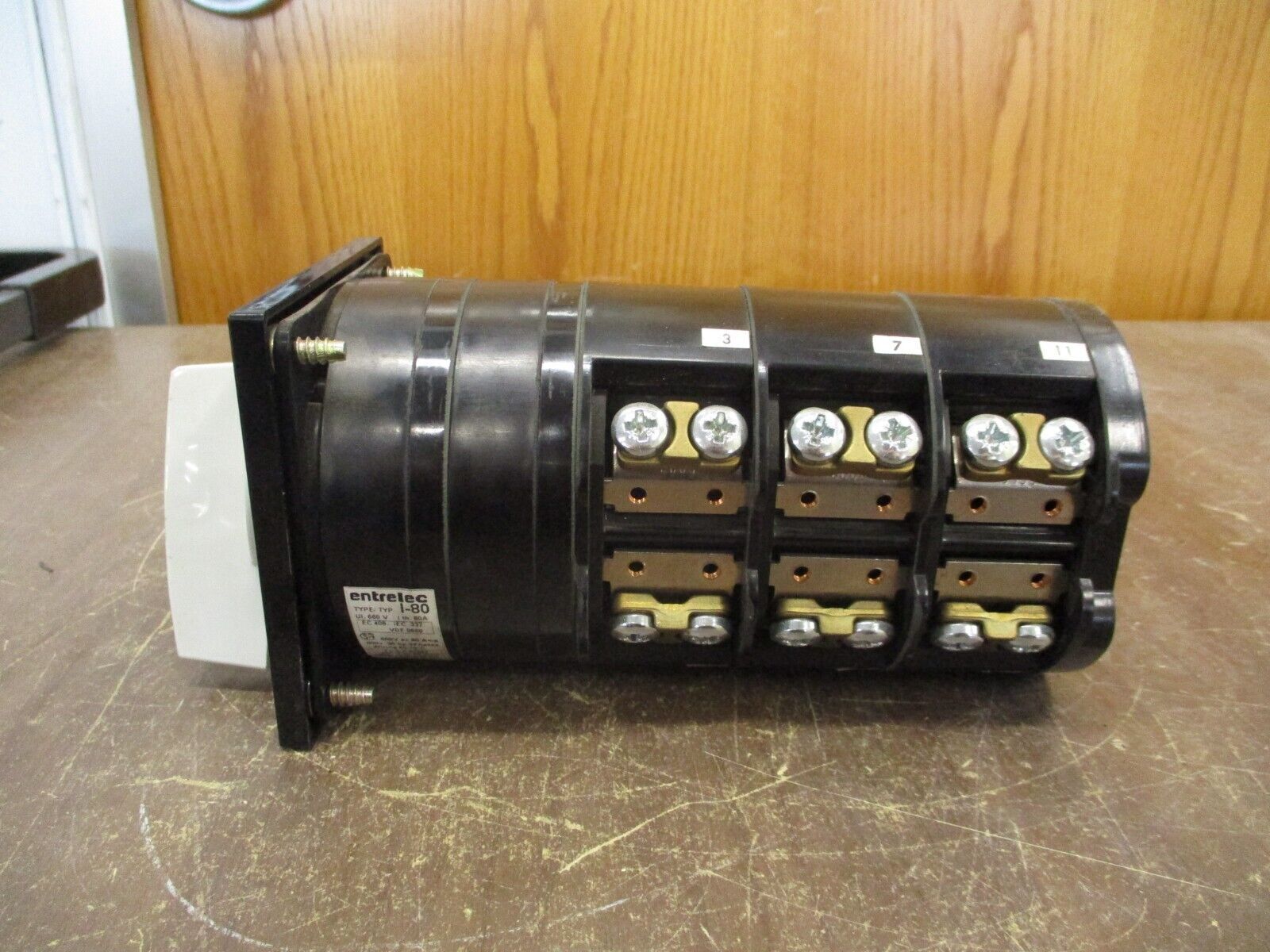 Entrelec Type I-80 UPS Bypass Rotary Switch 360 007 S9 80A 600V Used
