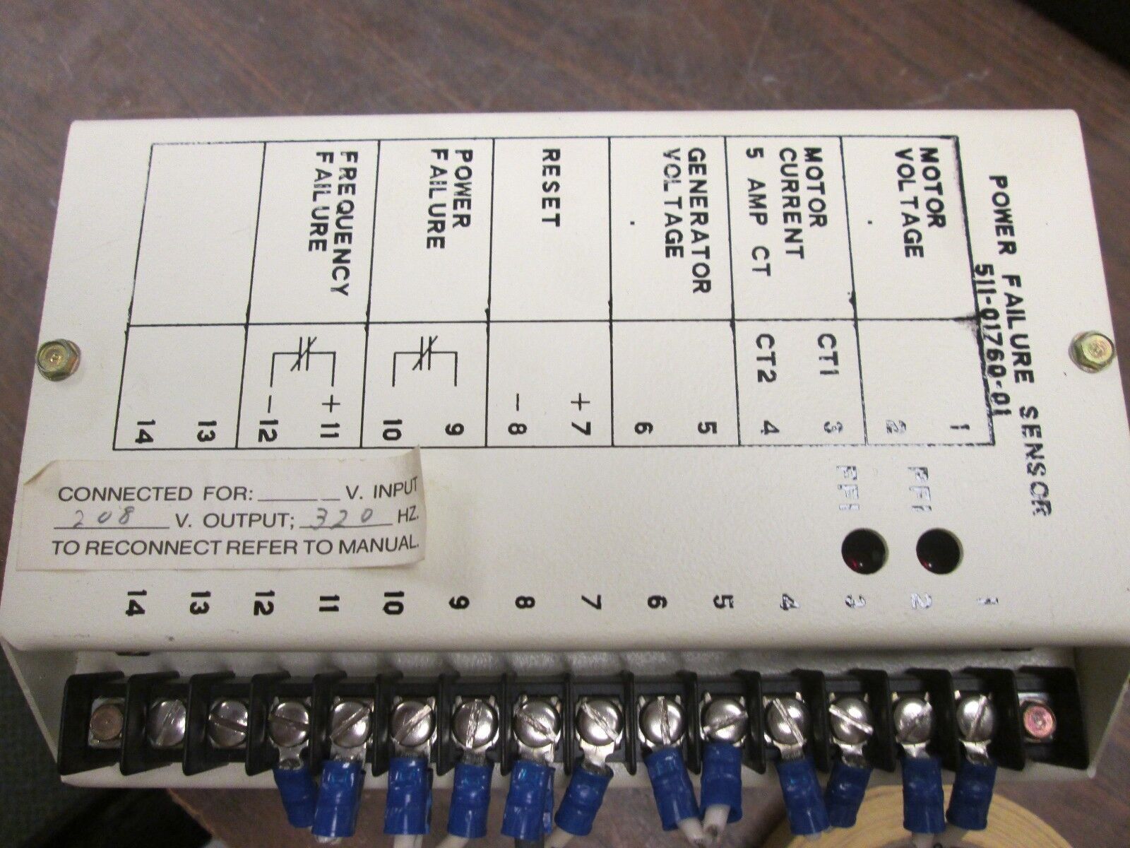 Kato Engineering / Reliance Power Failure Sensor 511-01760-01 Used