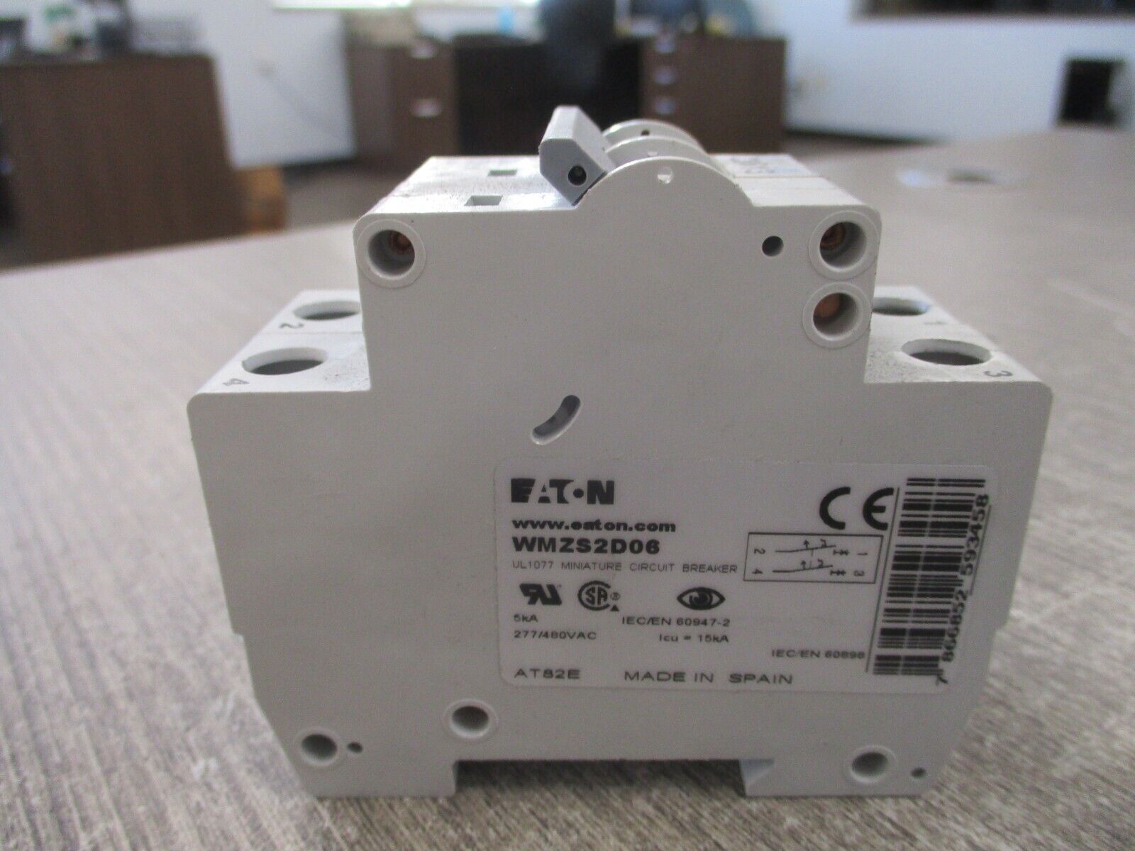 Eaton Circuit Breaker WMZS2D06 6A 277/480V 2P Used