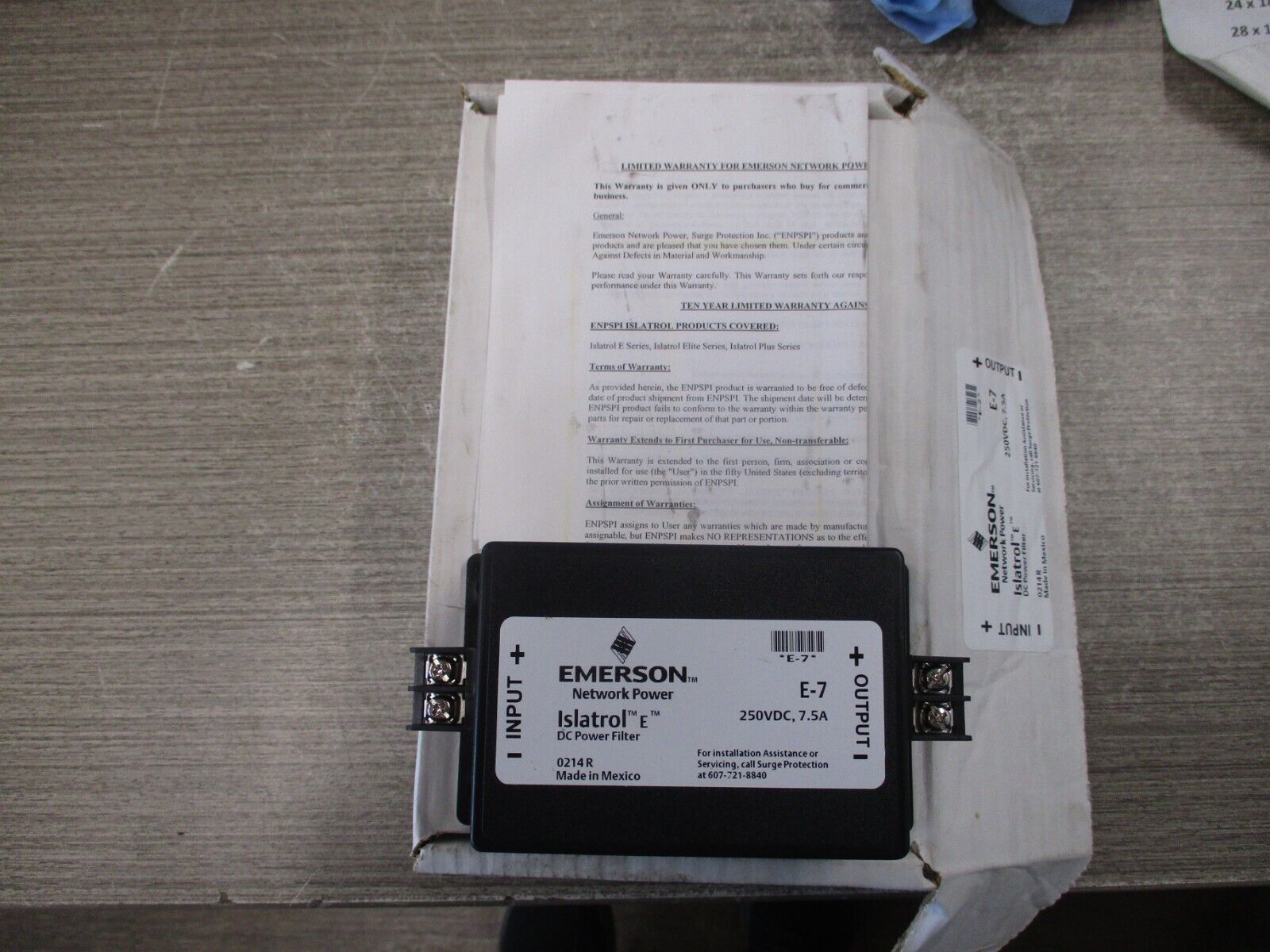 Emerson Islatrol E DC Power Filter E-7 250VDC 7.5A New Surplus