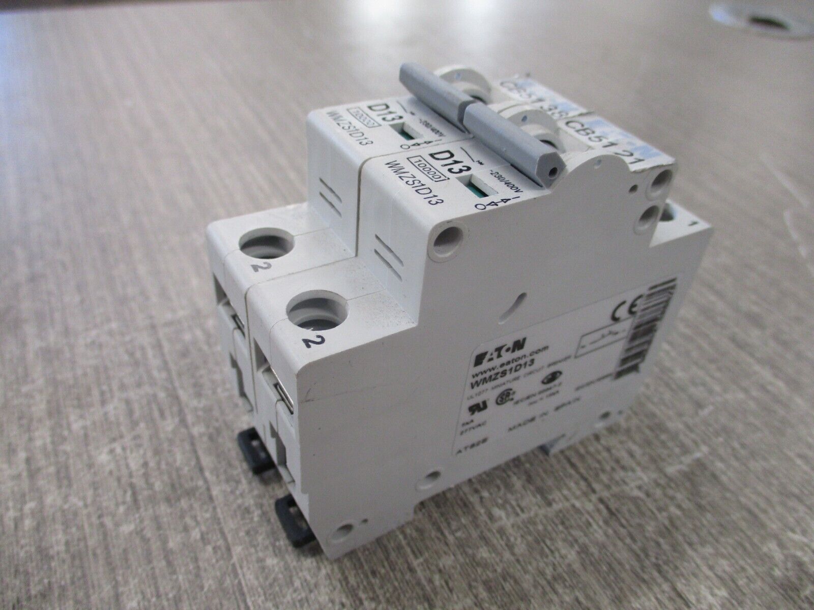 Eaton Circuit Breaker WMZS1D13 13A 230/400V 1P *Lot of 2* Used