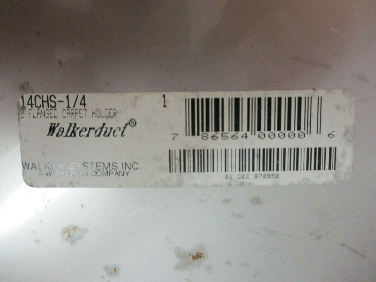 Walker Stainless Steel 2-Flanged Carpet Holder 14CHS-1/4 *Box of 3* New Surplus