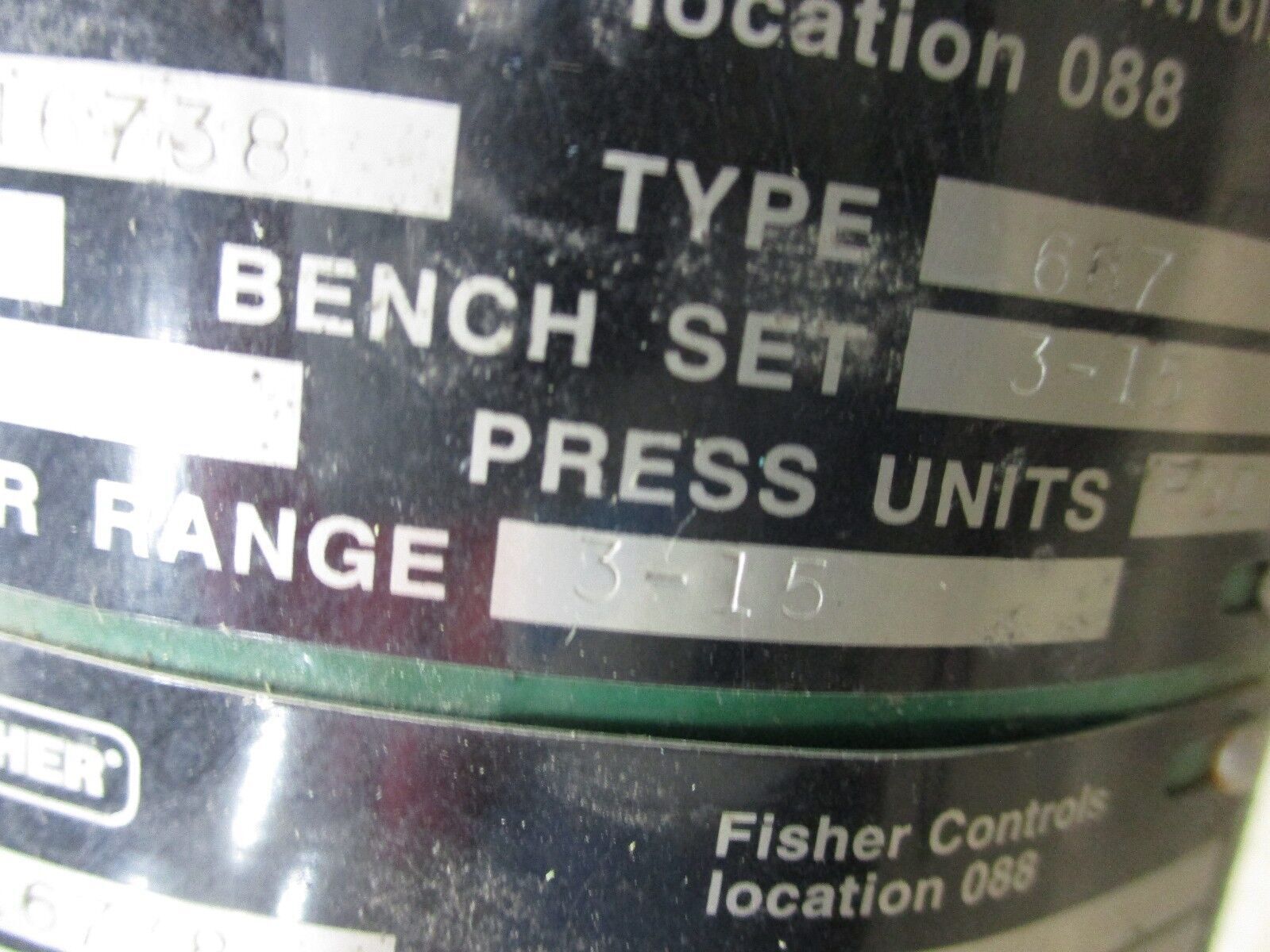 Fisher Diaphragm Control Valve w/ Positioner 667 / ED Used