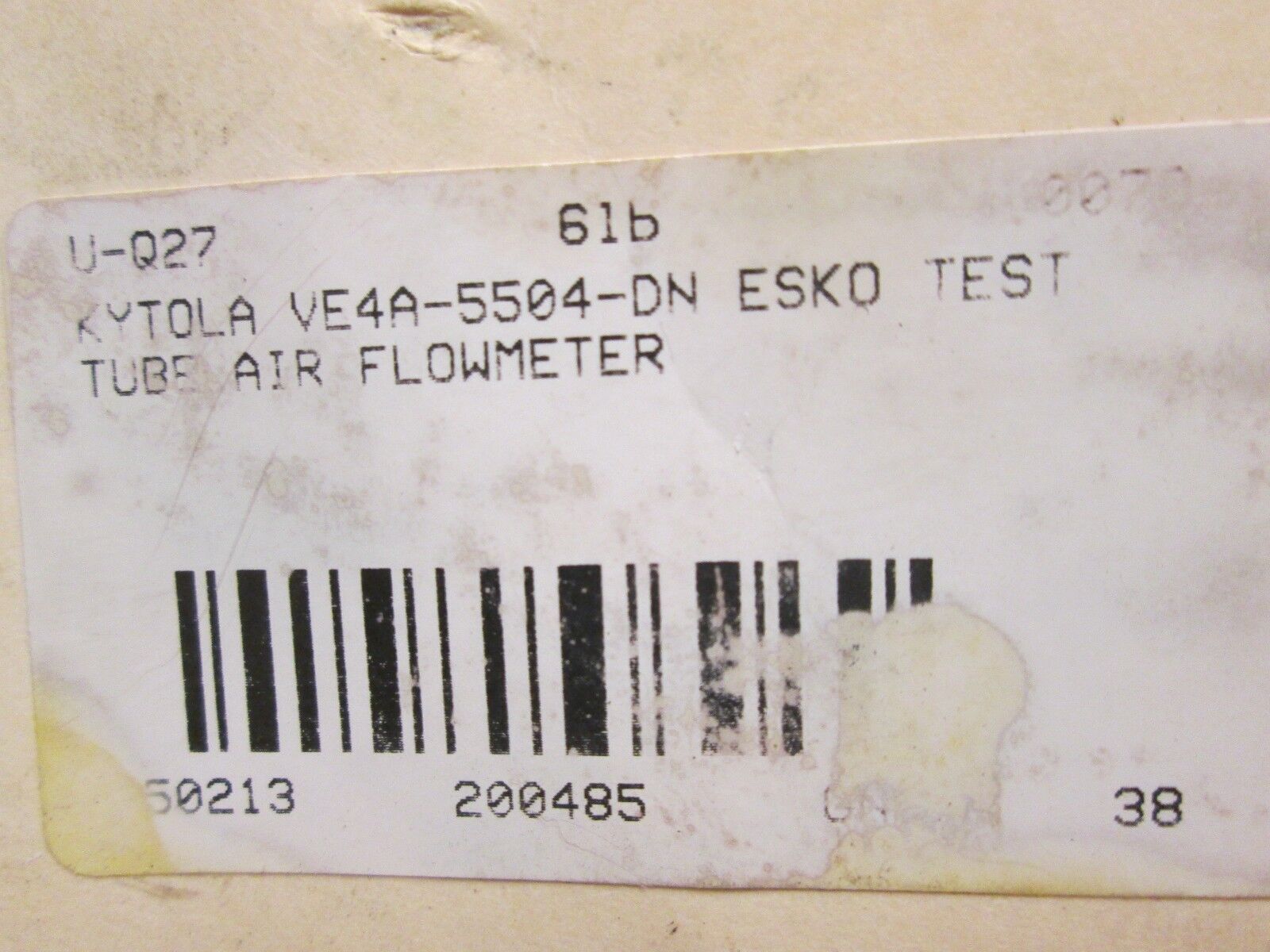 Kytola Esko Test Tube Air Flow Meter VE4A-5504-DN Used