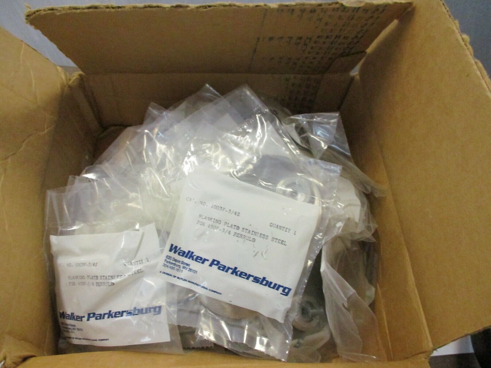 Walker Stainless Steel Blanking Plate 1003F-3/4S For 450F-3/4 Ferrule *Box of 33
