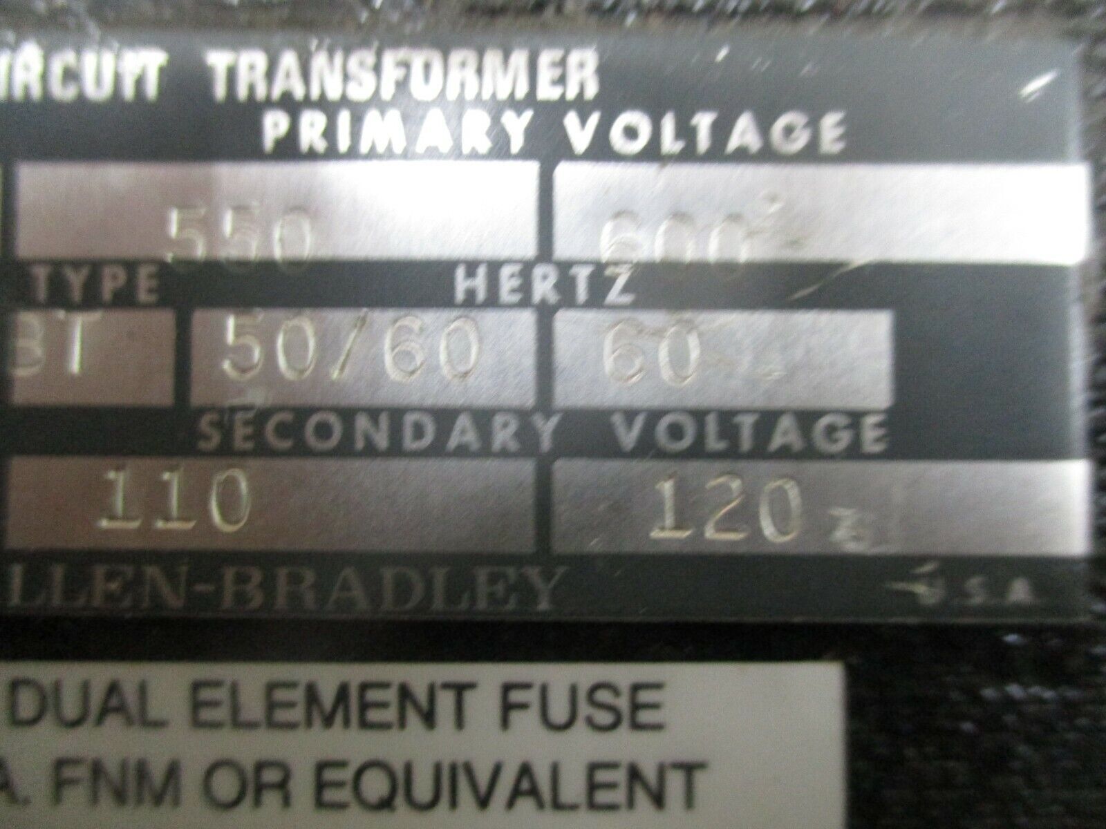 Allen-Bradley UMSX Type BT Control Transformer X-326524 250KVA Pri: 550/600V