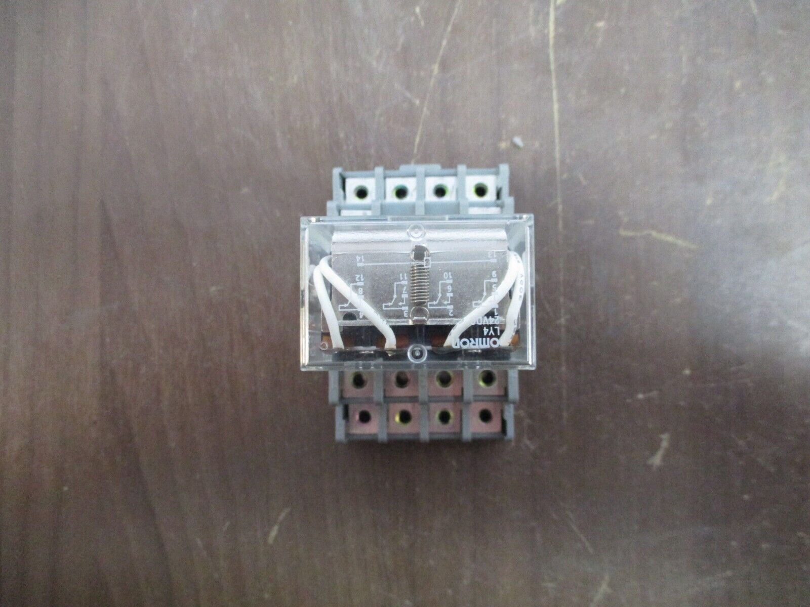 Omron Relay LY4 24VDC Coil w/ Base *Missing Terminal Screws* Used
