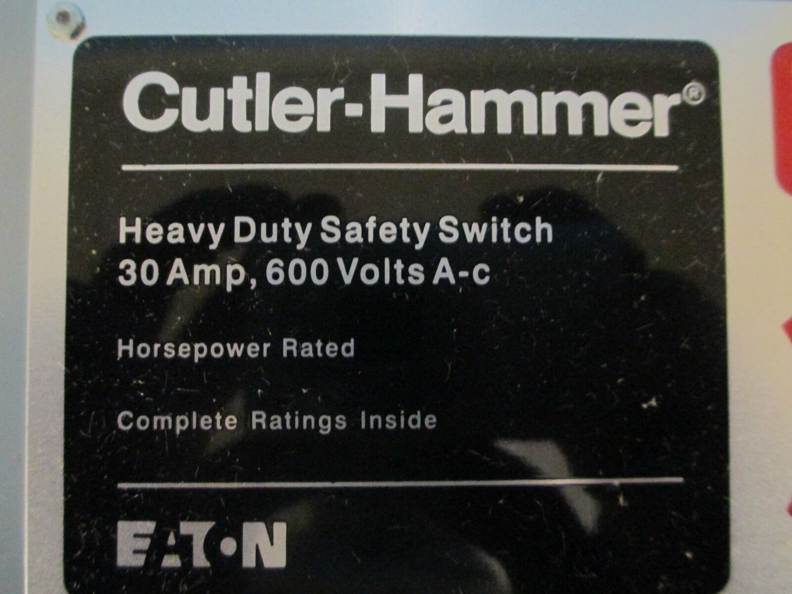 Cutler-Hammer Non-Fusible Safety Switch DH361UGK 30A 600V 3P Type 1 New Surplus