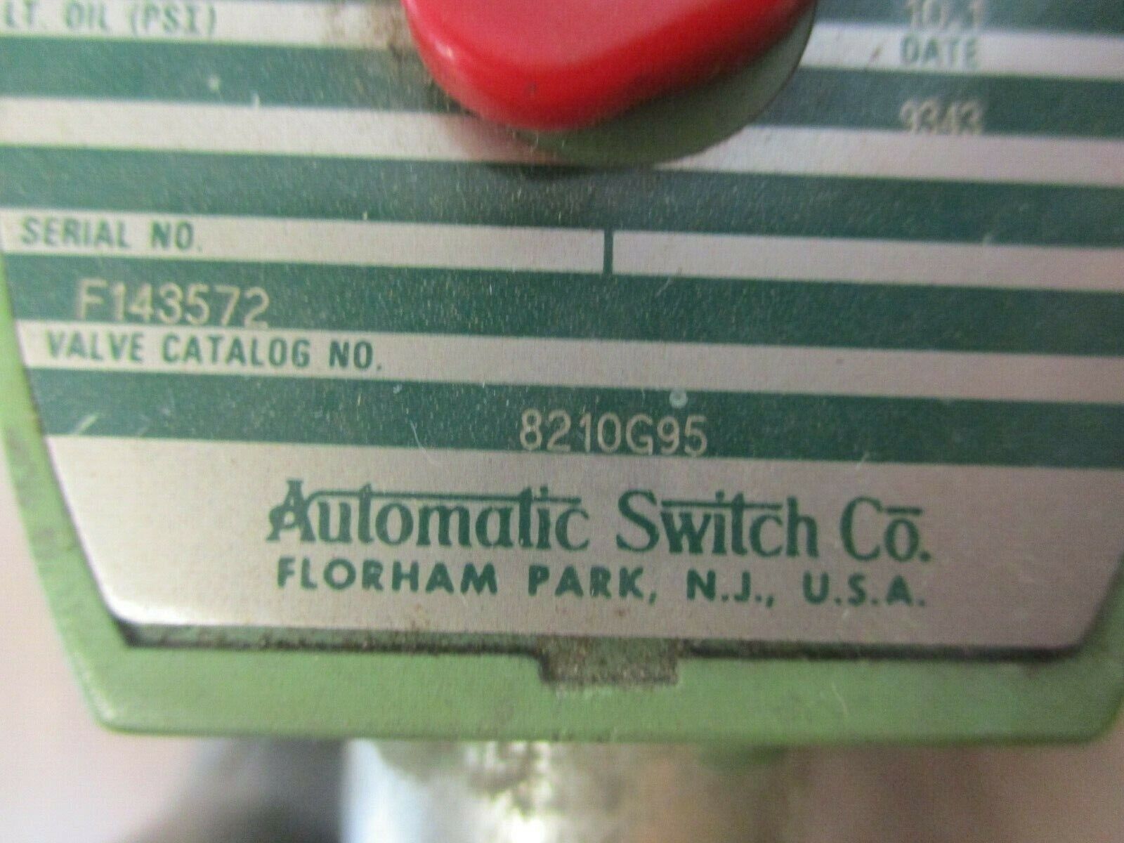 ASCO Red-Hat II Solenoid Valve 8210G95 150PSI Used