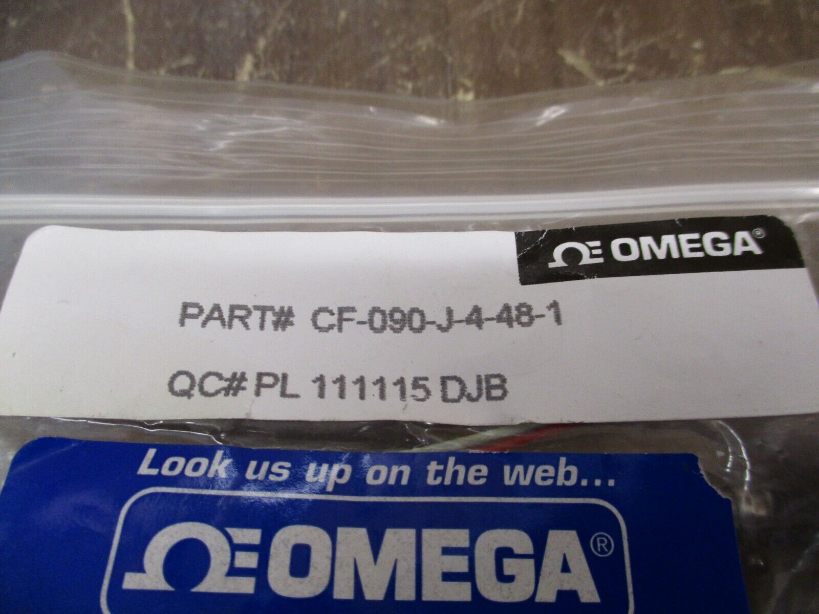 Omega Extruder Thermocouple Probe CF-090-J-4-48-1 90° Angle 48" Cable 32-900° F