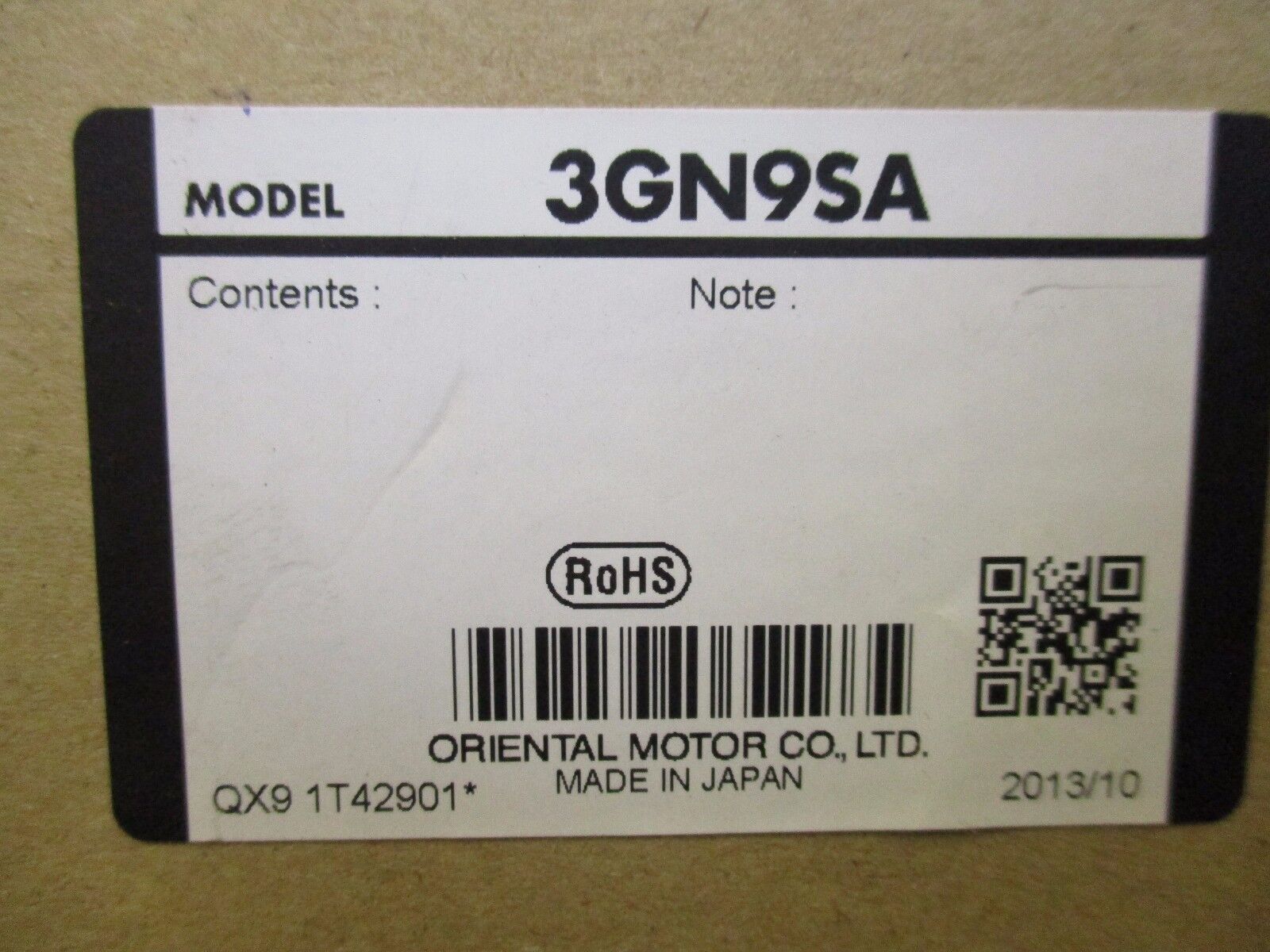 Oriental Motor Gear Head 3GN9SA New Surplus