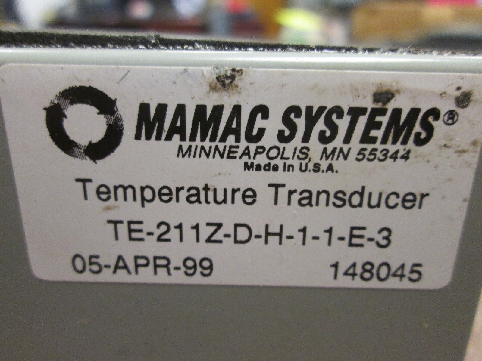 Mamac Systems Temperature Transducer TE-211Z-D-H-1-1-E-3 Used