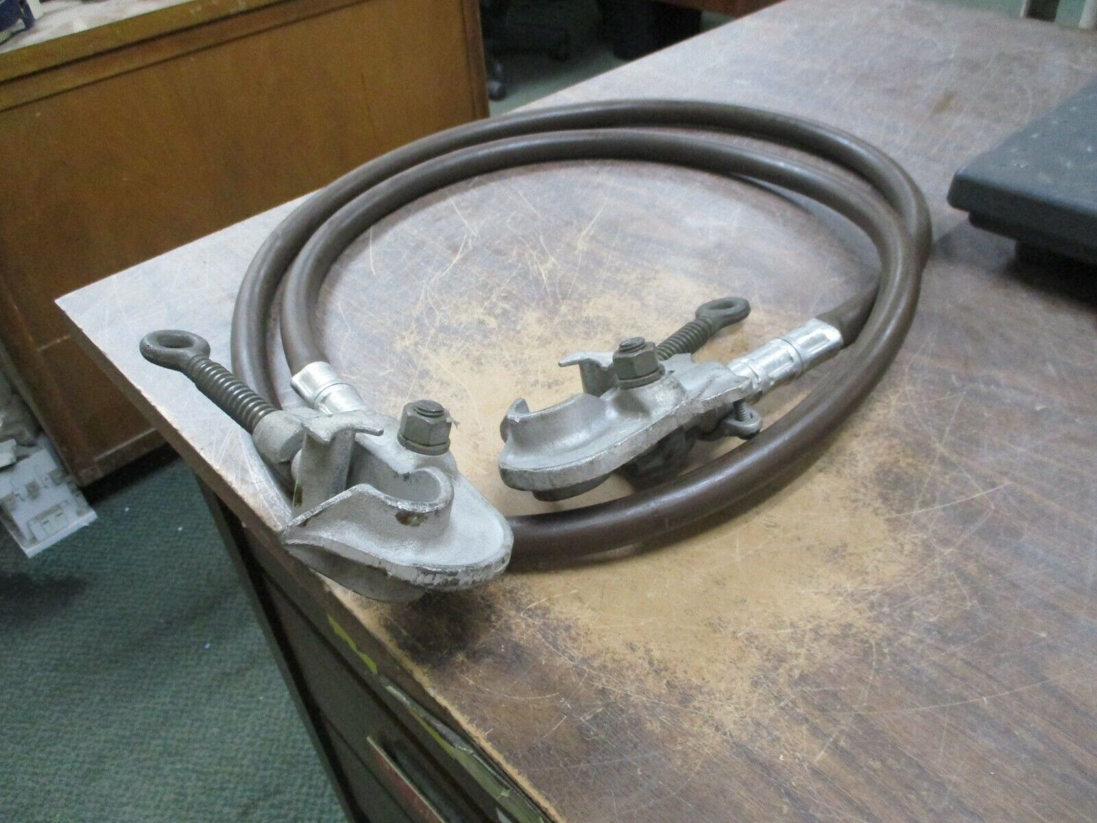 Misc. Brand Welding Cable w/ Clamps 60374 4/0 *Approx 8ft* Used