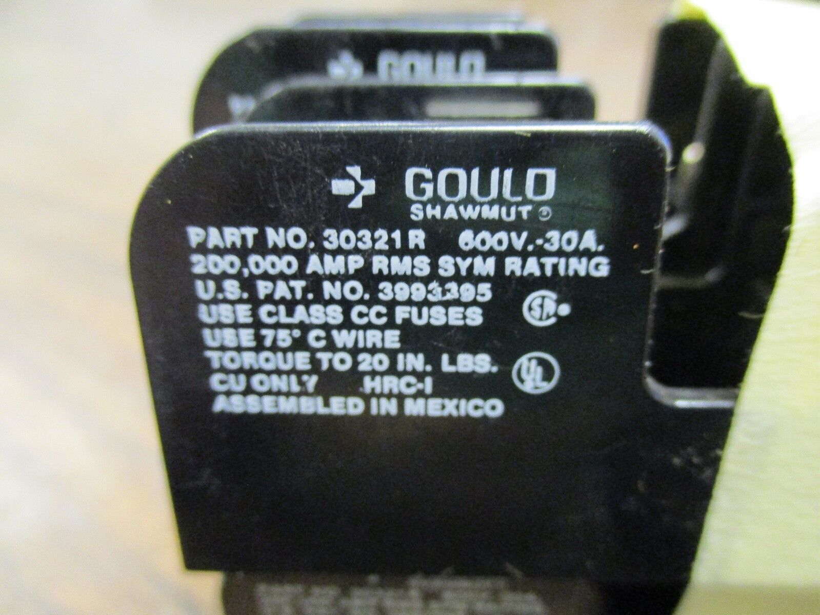 Gould Shawmut Fuse Holder 30321R 30A 600V 1P *Lot of 4* Used