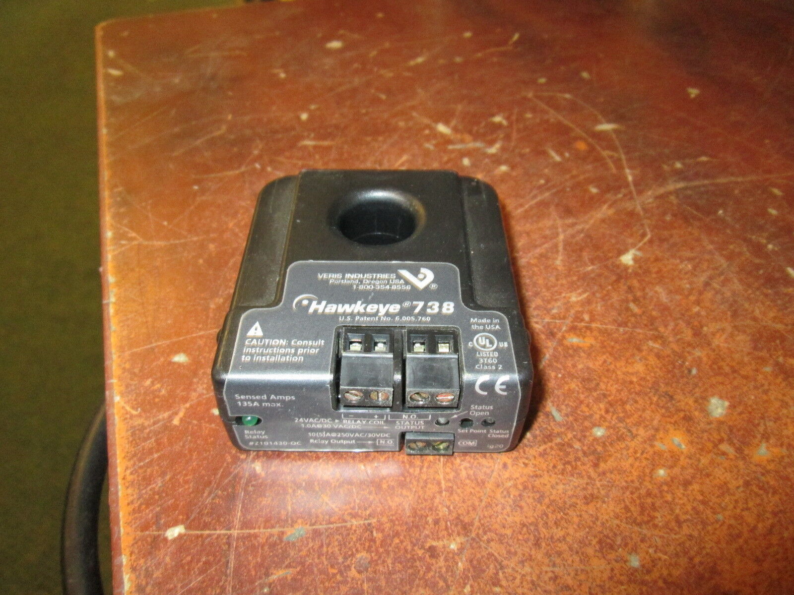 Veris Hawkeye Current Sensor 738 135A Max 24V Coil Used