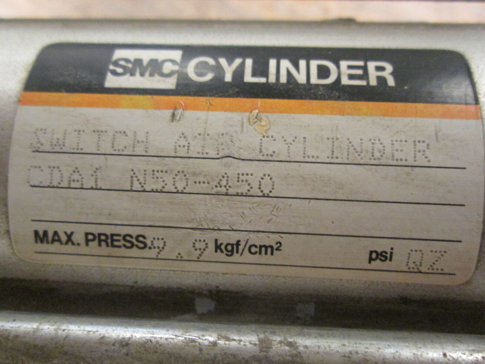 SMC Switch Air Cylinder CDA1 N50-450 Max Press: 9.9 kgf/cm² Used