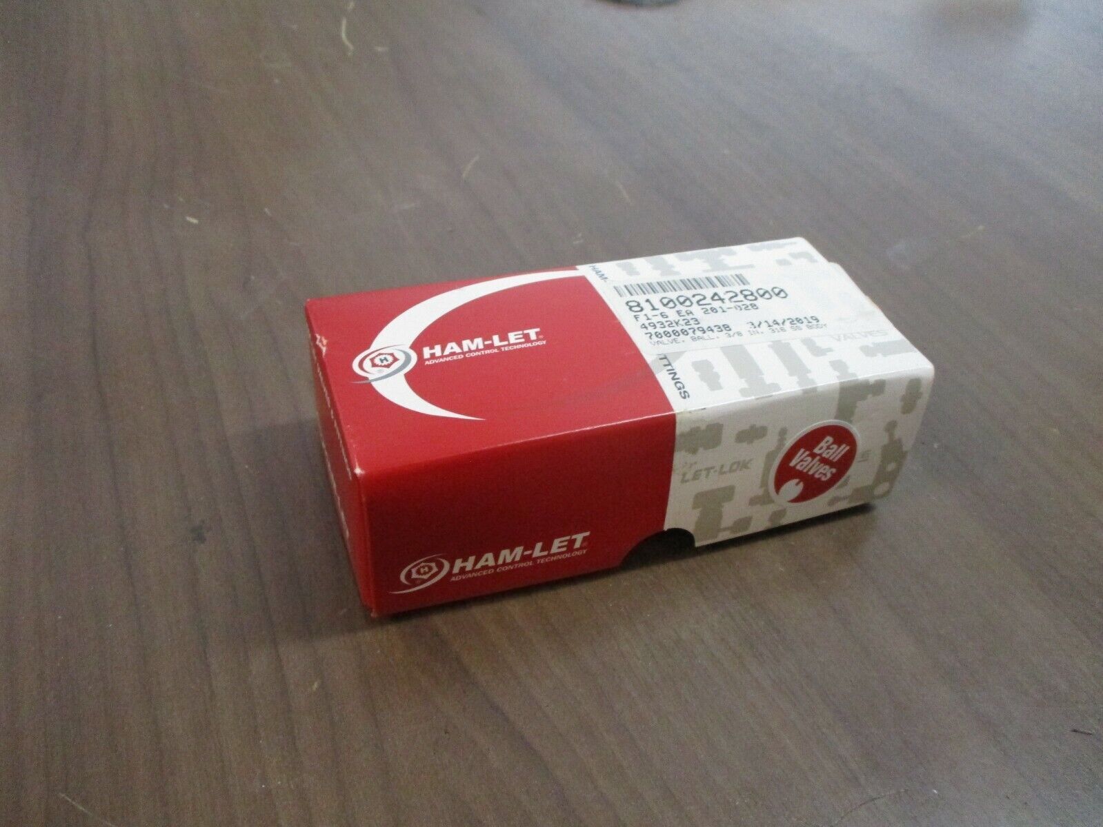 Ham-Let Ball Valve H-710-SS-G-3/8-T-LD 3/8" New Surplus