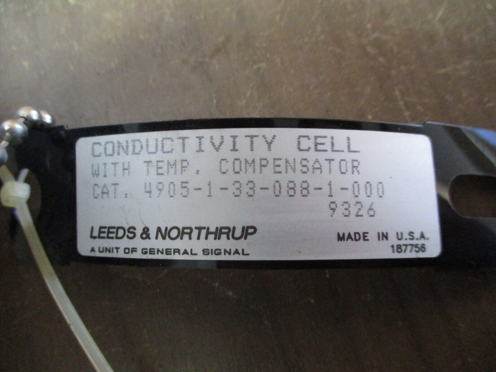 Leeds & Northrup Conductivity Cell 4905-1-33-088-1-000 w/ Temp. Compensator Used