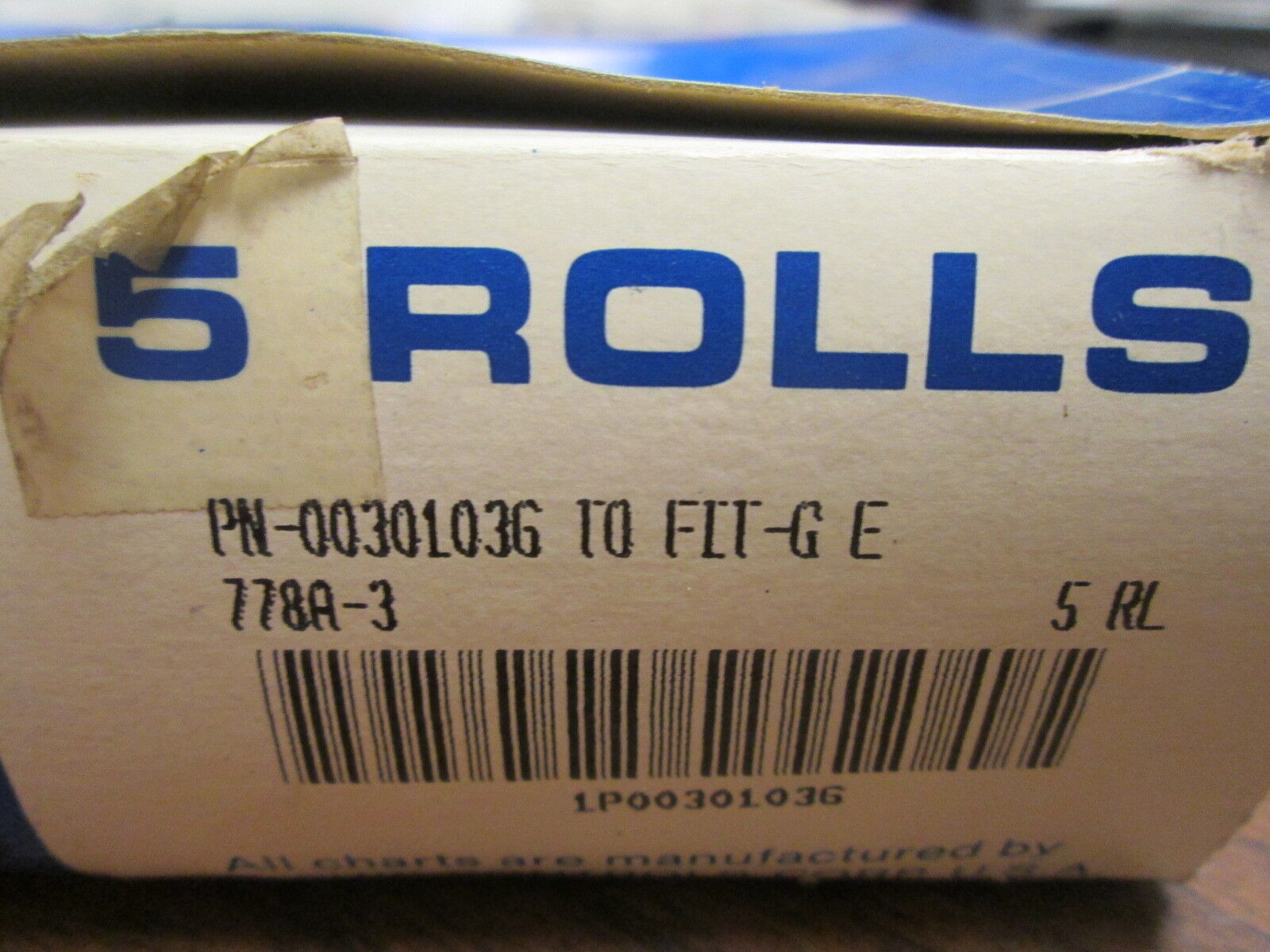 Graphic Controls Recording Charts 0030103G TO FIT-G E 5 Rolls New Surplus
