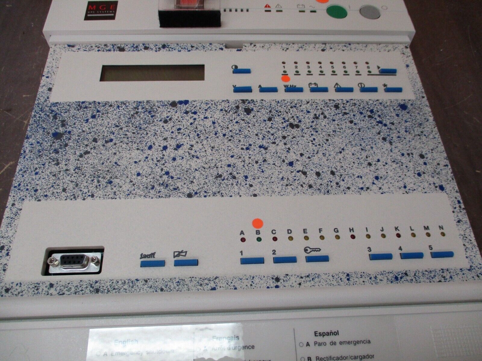 MGE EPS 8000A Control Panel 72-130131-02 Used
