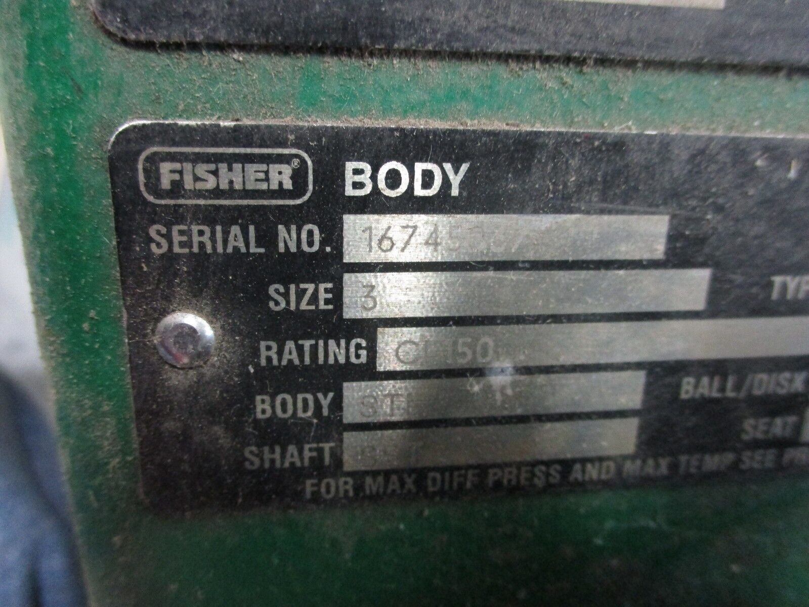 Fisher Diaphragm Control Valve w/ Positioner 1052 / 8580 Used