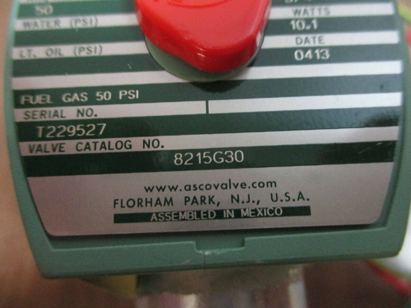 Asco Red-Hat II Solenoid Valve 8215G30 50PSI Used