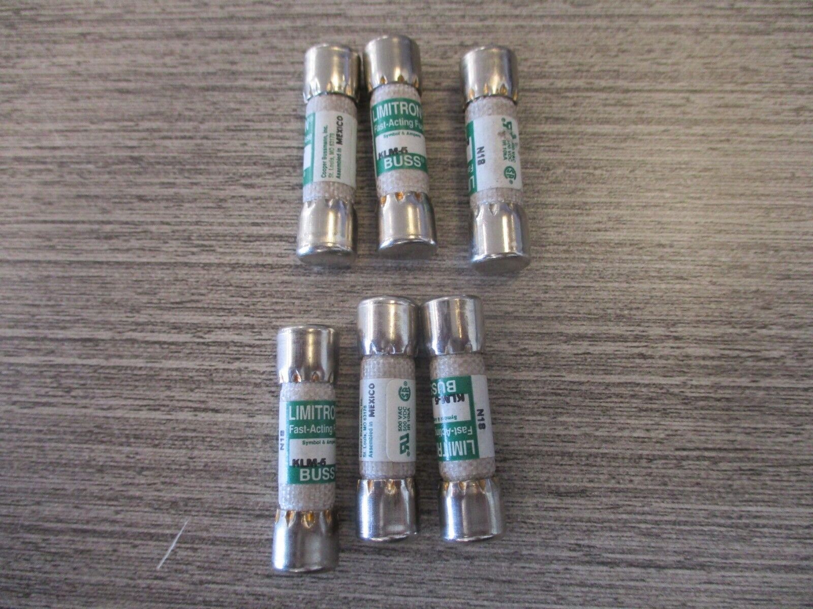 Buss Limitron Fuse KLM-5 5A 600V *Lot of 6* Used